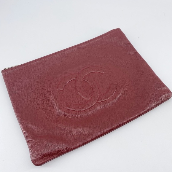 Chanel Red Leather Clutch - Picture 4 of 16